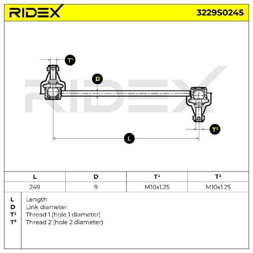 RIDEX 1x Koppelstange Stabilisator Vorne links rechts für FORD für RENAULT Bild RIDEX 1x Koppelstange Stabilisator Vorne links rechts für FORD für RENAULT