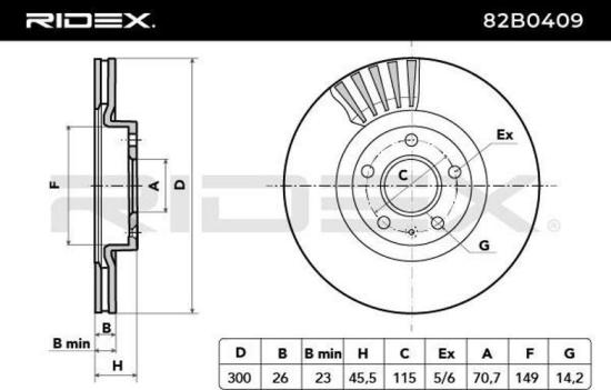 RIDEX 82B0409 2x Bremsscheiben Vorne Ø299,7mm Belüftet für OPEL 13502051 Bild RIDEX 82B0409 2x Bremsscheiben Vorne Ø299,7mm Belüftet für OPEL 13502051