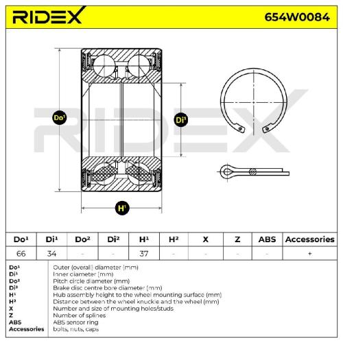 RIDEX 654W0084 Radlagersatz pro 1 Rad Vorne beidseitig für OPEL Astra G CC (T98) Bild RIDEX 654W0084 Radlagersatz pro 1 Rad Vorne beidseitig für OPEL Astra G CC (T98)
