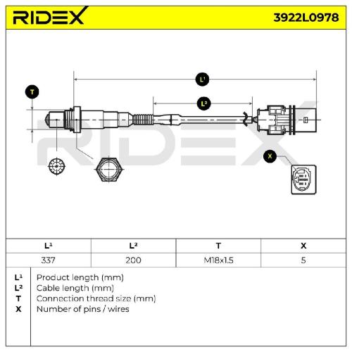 RIDEX 3922L0978 Lambdasonde Oxygen O2 Sensor Beheizt für HONDA CR-V IV (RM) Bild RIDEX 3922L0978 Lambdasonde Oxygen O2 Sensor Beheizt für HONDA CR-V IV (RM)