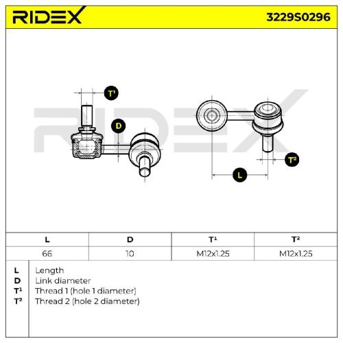 RIDEX 1x Koppelstange Stabilisator Vorne links für MITSUBISHI für HYUNDAI Bild RIDEX 1x Koppelstange Stabilisator Vorne links für MITSUBISHI für HYUNDAI