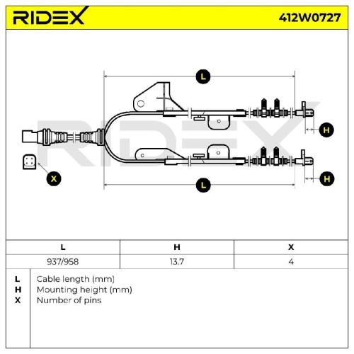 RIDEX ABS-Sensor 412W0727 Hinterachse beidseitig Sensorart: Hallsensor Anzahl Bild RIDEX ABS-Sensor 412W0727 Hinterachse beidseitig Sensorart: Hallsensor Anzahl