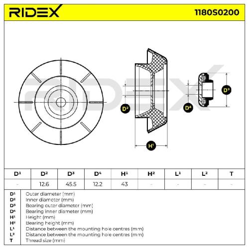 RIDEX 1180S0200 Federbeinstützlager mit Kugellager Vorne beidseitig für SUZUKI Bild RIDEX 1180S0200 Federbeinstützlager mit Kugellager Vorne beidseitig für SUZUKI
