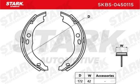 STARK Bremsbacken Satz für Trommelbremse Hinten ohne Hebel für FIAT SKBS-0450115 Bild STARK Bremsbacken Satz für Trommelbremse Hinten ohne Hebel für FIAT SKBS-0450115