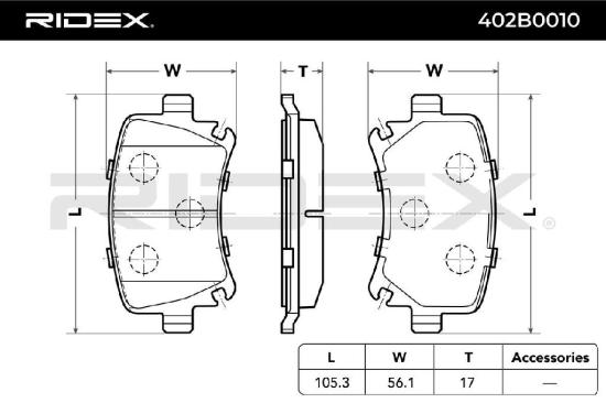 RIDEX Bremsbelagsatz Bremsbeläge Hinten für VW Golf 5II Schrägheck Golf 5I (5K1) Bild RIDEX Bremsbelagsatz Bremsbeläge Hinten für VW Golf 5II Schrägheck Golf 5I (5K1)