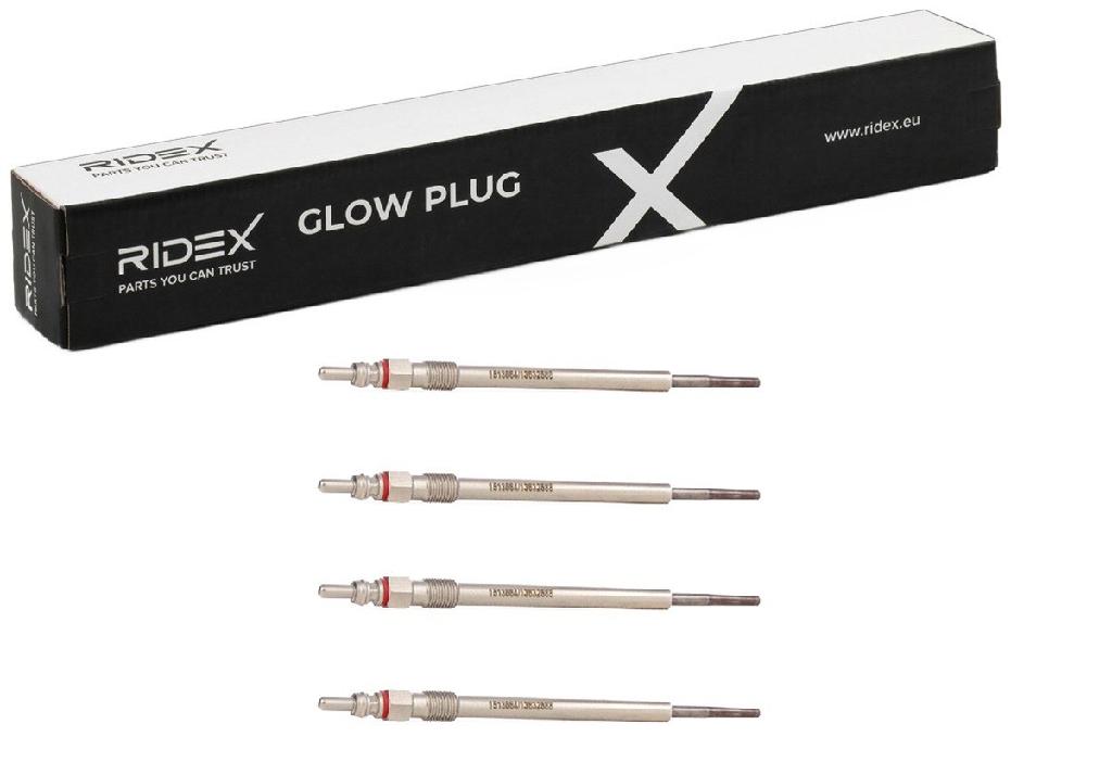 RIDEX Diesel Glühkerze 4,4V Schlüsselweite: 9mm Gewindemaß:M 9 x 1,0 ohne