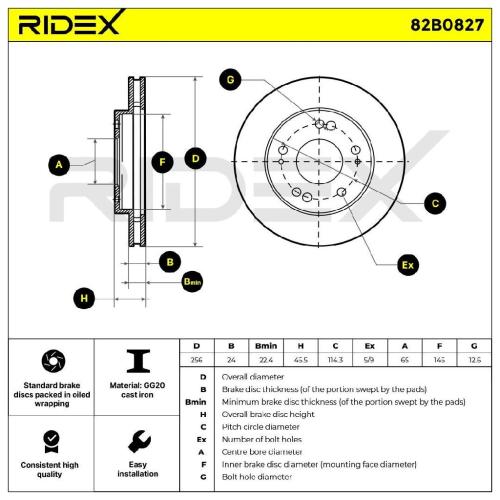 RIDEX 82B0827 2x Bremsscheiben Vorne Ø256mm Belüftet für MITSUBISHI Bild RIDEX 82B0827 2x Bremsscheiben Vorne Ø256mm Belüftet für MITSUBISHI
