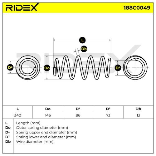 RIDEX 188C0049 2x Federn Fahrwerksfedern Vorne für VW Passat Variant (3C5) Bild RIDEX 188C0049 2x Federn Fahrwerksfedern Vorne für VW Passat Variant (3C5)