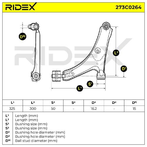 RIDEX 273C0264 Lenker Radaufhängung Querlenker Front links für SUZUKI Bild RIDEX 273C0264 Lenker Radaufhängung Querlenker Front links für SUZUKI