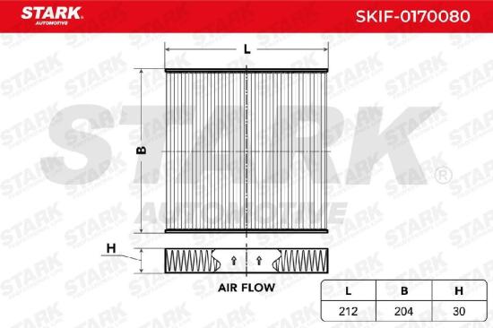 STARK SKIF-0170080 Innenraumfilter Pollenfilter Aktivkohlefilter Höhe: 30 Länge: Bild STARK SKIF-0170080 Innenraumfilter Pollenfilter Aktivkohlefilter Höhe: 30 Länge: