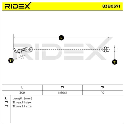 RIDEX Bremsschlauch 83B0571 HINTEN BREMSSCHLÄUCHE für TOYOTA AVENSIS Kombi (T25) Bild RIDEX Bremsschlauch 83B0571 HINTEN BREMSSCHLÄUCHE für TOYOTA AVENSIS Kombi (T25)