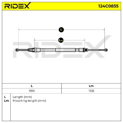 RIDEX Handbremsseil Hinten passend für PEUGEOT 2008 Kombi (CU) Bild RIDEX Handbremsseil Hinten passend für PEUGEOT 2008 Kombi (CU)