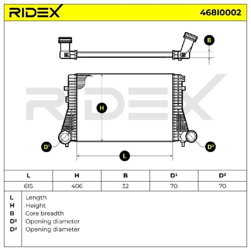 RIDEX 468I0002 Ladeluftkühler/LLK Turbokühler für VW Golf 5I (5K1) 1K0145805D Bild RIDEX 468I0002 Ladeluftkühler/LLK Turbokühler für VW Golf 5I (5K1) 1K0145805D