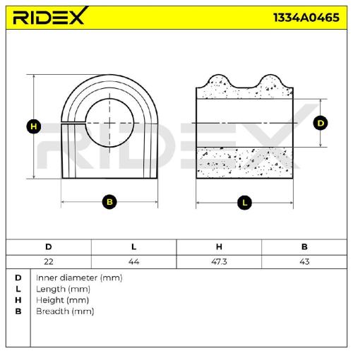 RIDEX 1334A0465 Stabilisatorlager Gummilager Lagerung Vorne für HYUNDAI i30 (FD) Bild RIDEX 1334A0465 Stabilisatorlager Gummilager Lagerung Vorne für HYUNDAI i30 (FD)