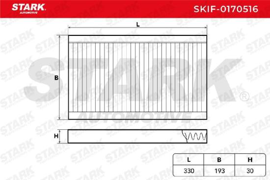 STARK SKIF-0170516 Innenraumfilter Pollenfilter Höhe: 30 Breite: 193 Länge: 332 Bild STARK SKIF-0170516 Innenraumfilter Pollenfilter Höhe: 30 Breite: 193 Länge: 332