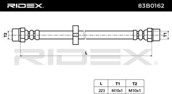 RIDEX Bremsschlauch 83B0162 HINTEN beidseitig BREMSSCHLÄUCHE Länge: 245mm Länge: Bild RIDEX Bremsschlauch 83B0162 HINTEN beidseitig BREMSSCHLÄUCHE Länge: 245mm Länge: