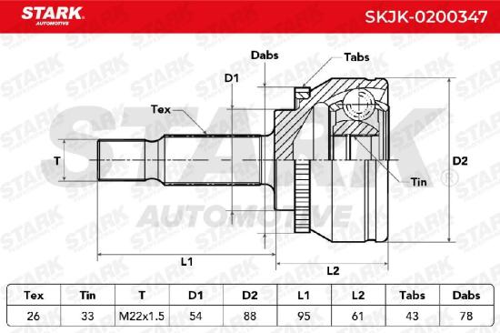 STARK SKJK-0200347 Gelenksatz Antriebswelle Achswelle radseitig für MITSUBISHI Bild STARK SKJK-0200347 Gelenksatz Antriebswelle Achswelle radseitig für MITSUBISHI