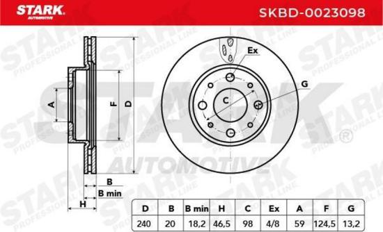 STARK SKBD-0023098 2x Bremsscheiben Vorne Ø240,4mm Belüftet für ALFA ROMEO Bild STARK SKBD-0023098 2x Bremsscheiben Vorne Ø240,4mm Belüftet für ALFA ROMEO
