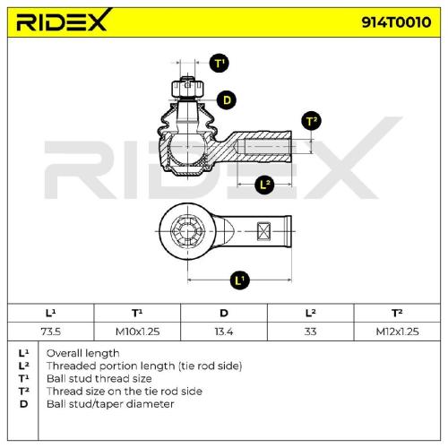 RIDEX Spurstangenkopf Vorderachse beidseitig Traggelenk 914T0010 mit für VOLVO Bild RIDEX Spurstangenkopf Vorderachse beidseitig Traggelenk 914T0010 mit für VOLVO