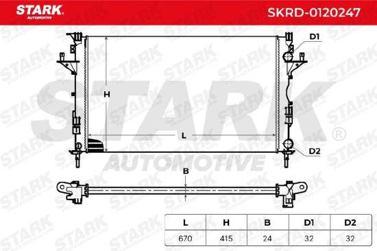 STARK SKRD-0120247 Motorkühler / Wasserkühler für RENAULT Espace 1V (JK0/1) Bild STARK SKRD-0120247 Motorkühler / Wasserkühler für RENAULT Espace 1V (JK0/1)