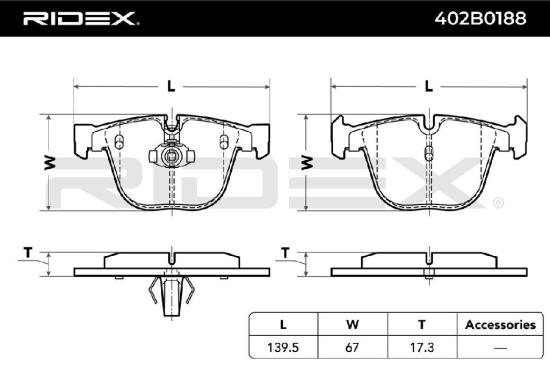 RIDEX Bremsbelagsatz Bremsbeläge Hinten für BMW 3 Limousine (E90) 5 Limousine Bild RIDEX Bremsbelagsatz Bremsbeläge Hinten für BMW 3 Limousine (E90) 5 Limousine