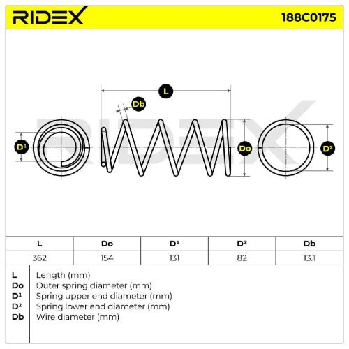 RIDEX 188C0175 2x Federn Fahrwerksfedern Vorne für VOLVO V50 (545) 30683177 Bild RIDEX 188C0175 2x Federn Fahrwerksfedern Vorne für VOLVO V50 (545) 30683177