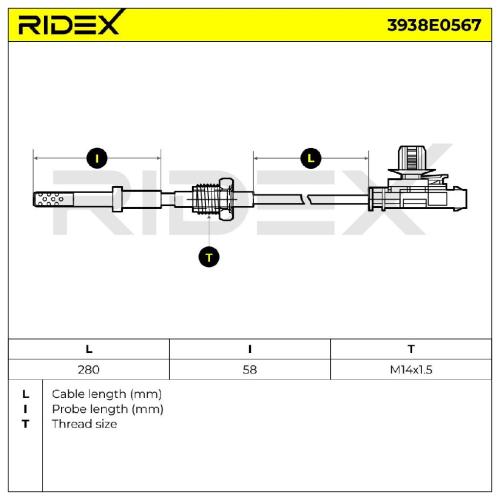 RIDEX 3938E0567 Abgastemperatursensor 2-Polig für SUZUKI VITARA (LY) 1481155PV0 Bild RIDEX 3938E0567 Abgastemperatursensor 2-Polig für SUZUKI VITARA (LY) 1481155PV0