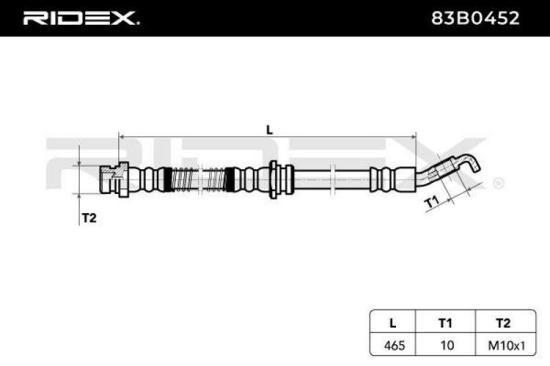 RIDEX Bremsschlauch 83B0452 VORNE beidseitig BREMSSCHLÄUCHE Länge: 465mm Bild RIDEX Bremsschlauch 83B0452 VORNE beidseitig BREMSSCHLÄUCHE Länge: 465mm