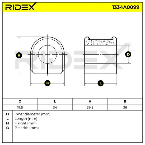 RIDEX 1334A0099 Stabilisatorlager Gummilager Lagerung Hinten für MAZDA 5 (CR19) Bild RIDEX 1334A0099 Stabilisatorlager Gummilager Lagerung Hinten für MAZDA 5 (CR19)