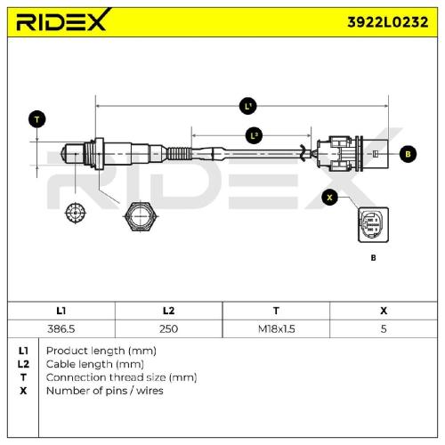 RIDEX 3922L0232 Lambdasonde Oxygen O2 Sensor Beheizt für BMW 3 Touring (E91) Bild RIDEX 3922L0232 Lambdasonde Oxygen O2 Sensor Beheizt für BMW 3 Touring (E91)