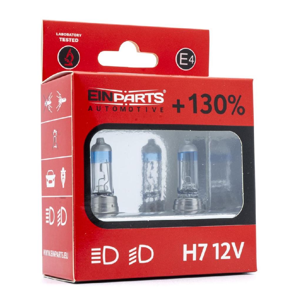 2x EINPARTS H7 Glühlampe Fernscheinwerfer 55W 5000K PX26d Fernlicht Halogen