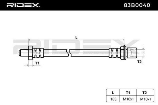 RIDEX Bremsschlauch 83B0040 VORNE beidseitig BREMSSCHLÄUCHE Länge: 152mm Bild RIDEX Bremsschlauch 83B0040 VORNE beidseitig BREMSSCHLÄUCHE Länge: 152mm
