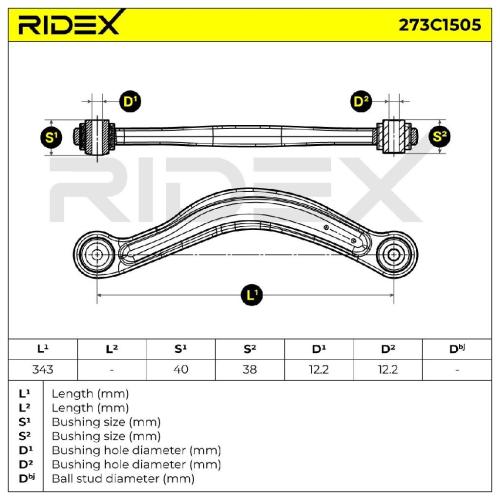 RIDEX 273C1505 Lenker Radaufhängung Querlenker Rear links 2043501506 2053506103 Bild RIDEX 273C1505 Lenker Radaufhängung Querlenker Rear links 2043501506 2053506103
