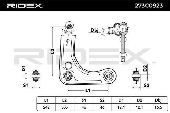 RIDEX 273C0923 Lenker Radaufhängung Querlenker Front rechts für FORD KA (RB) Bild RIDEX 273C0923 Lenker Radaufhängung Querlenker Front rechts für FORD KA (RB)