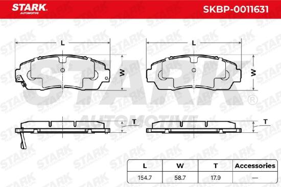 STARK Bremsbelagsatz Bremsbeläge Vorne für HONDA CR-V III (RE) CR-V IV (RM) Bild STARK Bremsbelagsatz Bremsbeläge Vorne für HONDA CR-V III (RE) CR-V IV (RM)