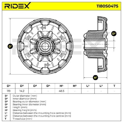 RIDEX 1180S0475 Federbeinstützlager mit Kugellager Vorne für OPEL 95525237 Bild RIDEX 1180S0475 Federbeinstützlager mit Kugellager Vorne für OPEL 95525237