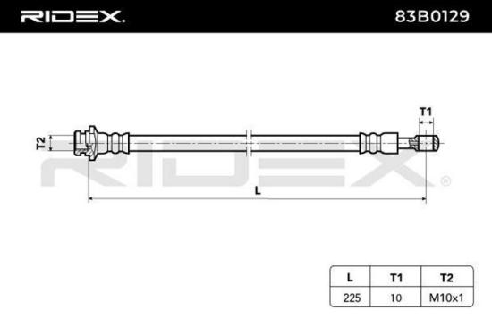 RIDEX Bremsschlauch 83B0129 HINTEN BREMSSCHLÄUCHE Länge: 215mm für NISSAN Bild RIDEX Bremsschlauch 83B0129 HINTEN BREMSSCHLÄUCHE Länge: 215mm für NISSAN