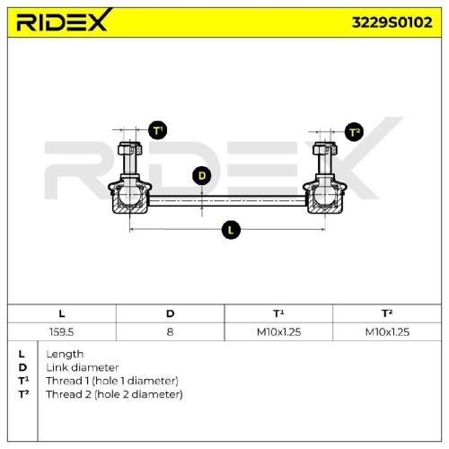 RIDEX 1x Koppelstange Stabilisator Hinten für MAZDA 5 (CR19) 323 F VI (BJ) Bild RIDEX 1x Koppelstange Stabilisator Hinten für MAZDA 5 (CR19) 323 F VI (BJ)
