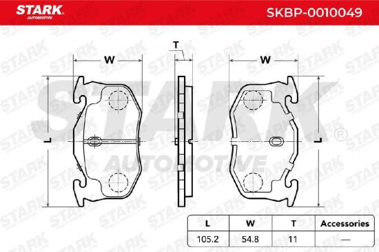 STARK Bremsbelagsatz Bremsbeläge Hinten für VW Golf 5I (5K1) TIGUAN (5N) Bild STARK Bremsbelagsatz Bremsbeläge Hinten für VW Golf 5I (5K1) TIGUAN (5N)