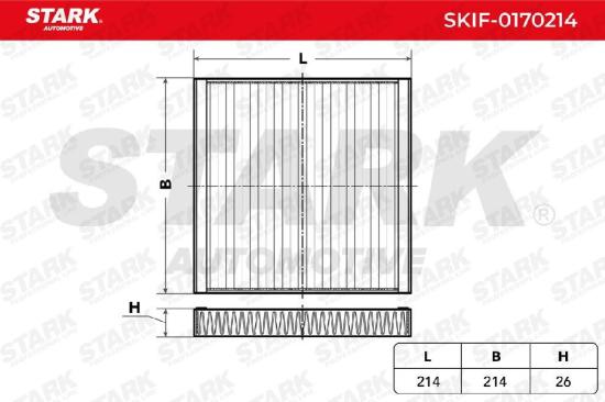 STARK SKIF-0170214 Innenraumfilter Pollenfilter Aktivkohlefilter Höhe: 26 Länge: Bild STARK SKIF-0170214 Innenraumfilter Pollenfilter Aktivkohlefilter Höhe: 26 Länge:
