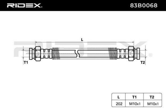 RIDEX Bremsschlauch 83B0068 HINTEN beidseitig BREMSSCHLÄUCHE passend für PEUGEOT Bild RIDEX Bremsschlauch 83B0068 HINTEN beidseitig BREMSSCHLÄUCHE passend für PEUGEOT