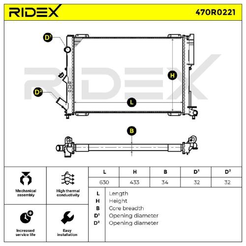 RIDEX 470R0221 Motorkühler / Wasserkühler für RENAULT Espace 1II (JE0) Bild RIDEX 470R0221 Motorkühler / Wasserkühler für RENAULT Espace 1II (JE0)