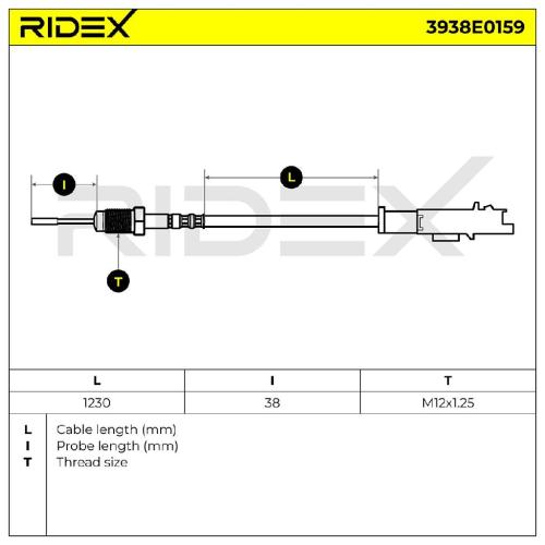 RIDEX 3938E0159 Abgastemperatursensor 2-Polig für CITROËN C5 III Kombi (RW) Bild RIDEX 3938E0159 Abgastemperatursensor 2-Polig für CITROËN C5 III Kombi (RW)