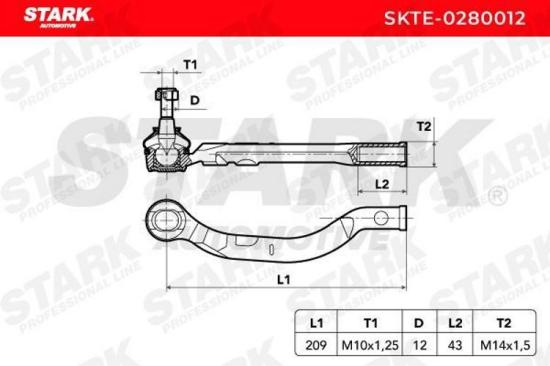STARK Spurstangenkopf Vorderachse links Traggelenk SKTE-0280012 für RENAULT Bild STARK Spurstangenkopf Vorderachse links Traggelenk SKTE-0280012 für RENAULT
