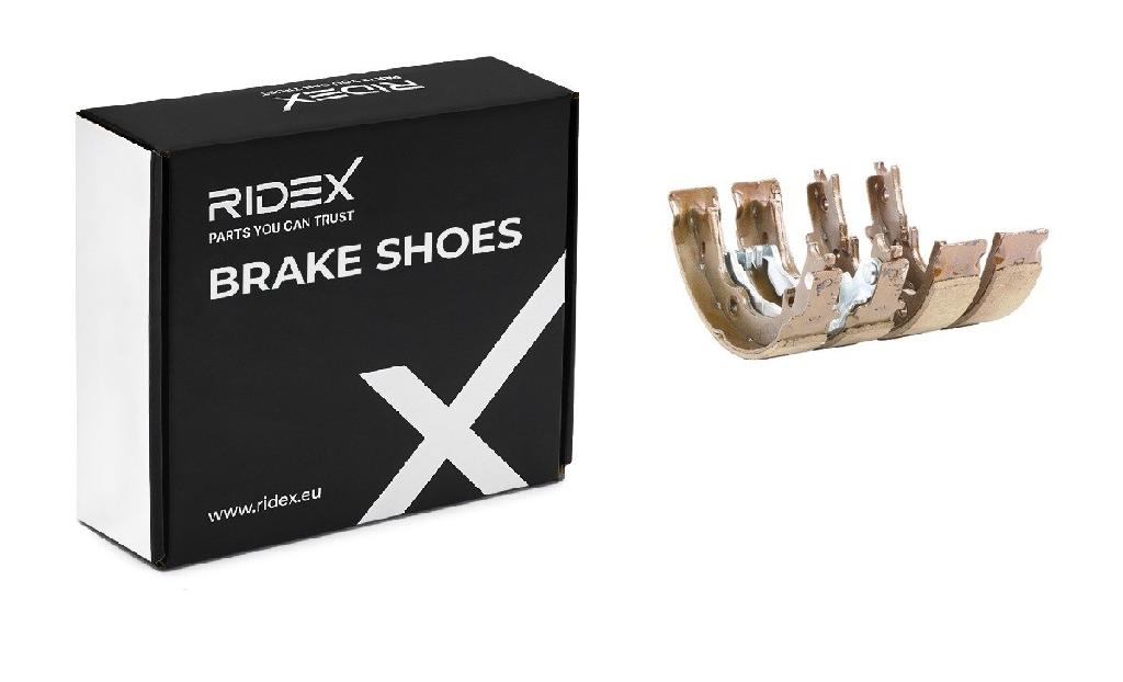 RIDEX Bremsbacken Satz für Trommelbremse Hinten mit Bremsbelägen für KIA RIO II