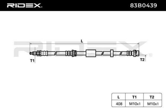 RIDEX Bremsschlauch 83B0439 VORNE beidseitig BREMSSCHLÄUCHE Länge: 408mm Bild RIDEX Bremsschlauch 83B0439 VORNE beidseitig BREMSSCHLÄUCHE Länge: 408mm
