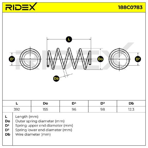 RIDEX 188C0783 2x Federn Fahrwerksfedern Vorne passend für MERCEDES-BENZ Bild RIDEX 188C0783 2x Federn Fahrwerksfedern Vorne passend für MERCEDES-BENZ