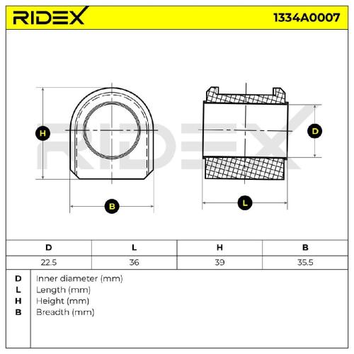 RIDEX 1334A0007 Stabilisatorlager Gummilager Lagerung Vorne für MAZDA 5 (CR19) 5 Bild RIDEX 1334A0007 Stabilisatorlager Gummilager Lagerung Vorne für MAZDA 5 (CR19) 5