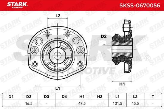 STARK SKSS-0670056 Federbeinstützlager ohne Wälzlager Vorne beidseitig für VW Bild STARK SKSS-0670056 Federbeinstützlager ohne Wälzlager Vorne beidseitig für VW