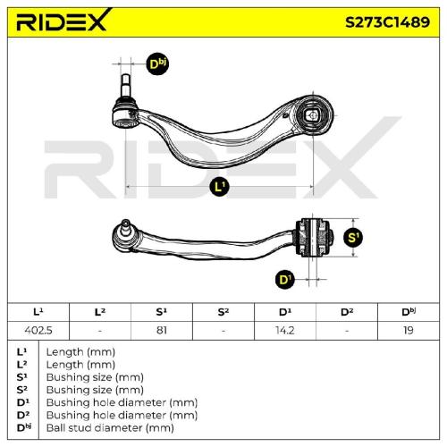 RIDEX 273C1489 Lenker Radaufhängung Querlenker Front für BMW 7 31124081432 Bild RIDEX 273C1489 Lenker Radaufhängung Querlenker Front für BMW 7 31124081432